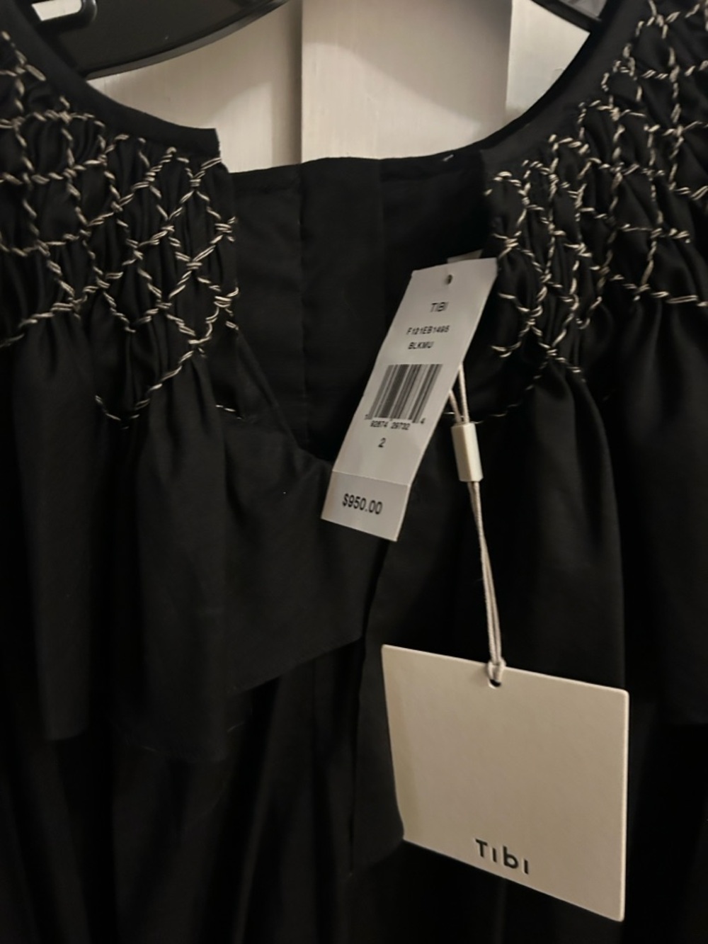 NWT TIBI Emma smocked dress, size 2 - Picture 5 of 8